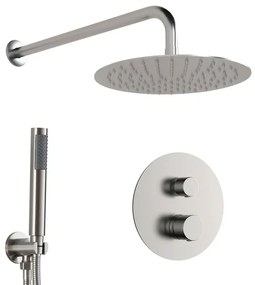 Set doccia incasso satinato con soffione 30 e kit doccia completo Gemini