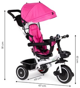 Triciclo, passeggino in rosa scuro ECOTOYS