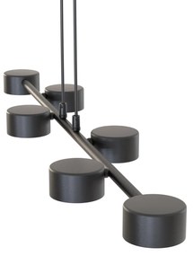 Lampadario Minimal Afrodite Acciaio Nero 6 Luci Gx53 Ip20