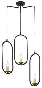 Jupiter 1810 - PI3 E14 - Lampadario a sospensione con filo PONTI 3xE14/40W/230V nero