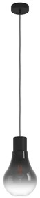 Lampadario Moderno Chasely nero paralume grigio e nero e trasparente E27 Ø20cm EGLO