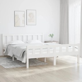 Giroletto Bianco in Legno Massello 150x200 cm 5FT King Size 810685