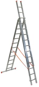 Scala a sfilo FACAL Genia 3 rampe in alluminio 3 x 11 gradini per lavori fino a 9.2 m