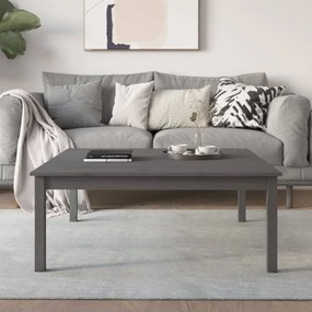 Tavolino Da Salotto Grigio 100x100x40 Cm Legno Massello Di Pino /