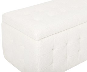 Pouf ottomano con contenitore bouclè bianco MICHIGAN Beliani