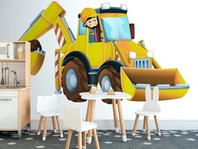 Carta da parati autoadesiva – Escavatore per bambini