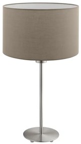 Eglo - Lampada da tavolo LED TUNJA 1xE27/60W/230V 38,5 cm cromo opaco/taupe