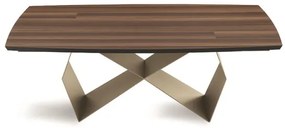 Tavolo allungabile 300 cm con base metallo Beige e piano Eucalipto WALL