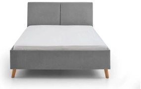 Letto matrimoniale imbottito grigio con rete inclusa 140x200 cm Piano – Meise Möbel