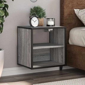 Comodino A Muro Grigio Sonoma 40x31x39,5 Cm /