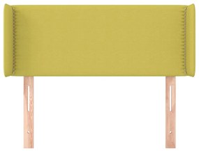 Testiera ad orecchio verde 103x16x78/88 cm in tessuto
