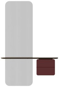 Set da corridoio rosso-marrone con decoro in rovere One More Look - UMAGE