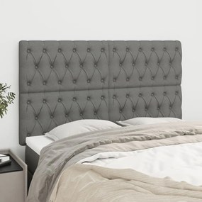 Testiera 4 Pz Grigio Scuro 80 X 7 X 78/88 Cm İn Tessuto /