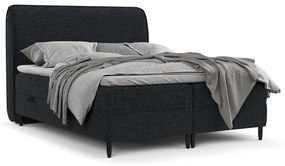 Letto boxspring nero con contenitore 140x200 cm Melba - Maison de Rêve