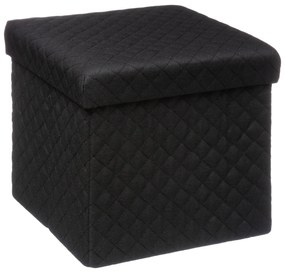 Pouf contenitore pieghevole nero 31x31 cm
