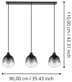 Eglo 43822 - Lampadario a sospensione con filo SEDBERGH 3xE27/40W/230V
