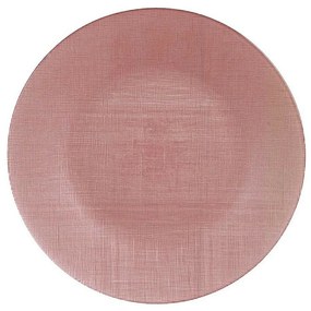 Piatto Piano Rosa Vetro (32,5 x 2 x 32,5 cm) (6 Unità)