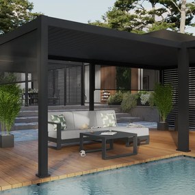 Pergola bioclimatica 720 cm in alluminio grigio scuro - Modus NATERIAL