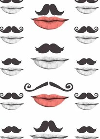 Mindthegap Carta da parati Moustache and Lips - WP20084
