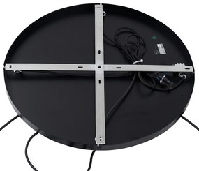 Lampada a sospensione Art Déco nera con vetro fumé rotondo a 4 luci - Bao