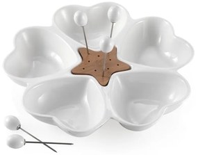Piatto da portata con 5 spiedini Cuori - Brandani
