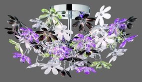 Plafoniera flower a fiori effetto cristallo r60014017 trasparente e...