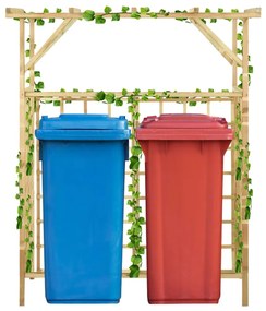 Pergolato Giardino Per Bidoni Doppi Legno Di Pino Impregnato /