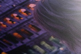 Quadro su tela – Donna con vista sul Colosseo