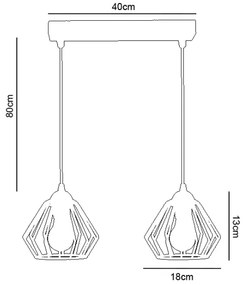 Lampadario a sospensione con filo CEED 2xE27/60W/230V