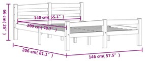 Giroletto Bianco in Legno Massello di Pino 140x200 cm