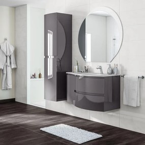 Mobile sottolavabo e lavabo Vague antracite L 104 x H 55 x P 52 cm 1 vasca 2 cassetti