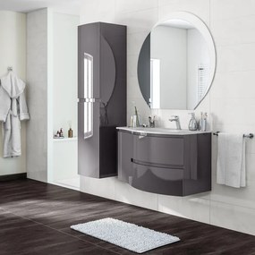 Mobile sottolavabo e lavabo Vague per vasca a destra antracite L 104 x H 55 x P 52 cm 2 cassetti