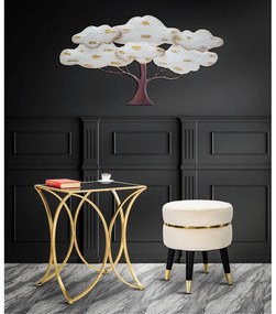 Pouf in velluto crema Paris - Mauro Ferretti