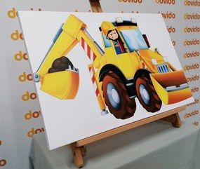 Quadro su tela – Escavatore per bambini