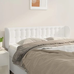 Testiera Ad Orecchio Bianca 147x23x78/88 Cm İn Similpelle /