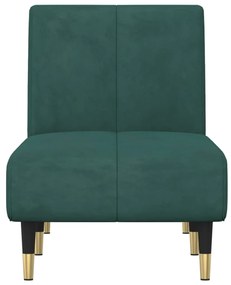 Chaise longue in velluto verde scuro
