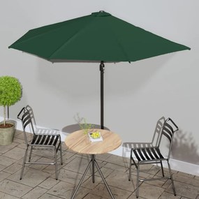 Ombrellone Da Balcone Palo İn Alluminio Verde 300x155 Cm A Metà /