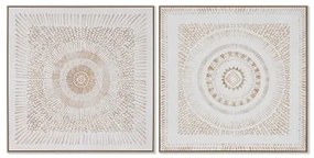 Quadro Home ESPRIT Mandala Scandinavo 100 x 4 x 100 cm (2 Unità)