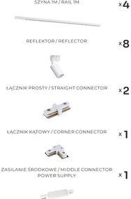 Zuma Line 3583 - Faretto per sistema a binario TUBE 8xGU10/35W/230V bianco