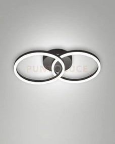 Giotto applique nera d.30+d.30cm 2 luci a led 3000k - 36w - 3780 lm...