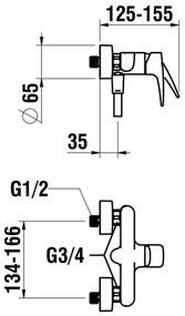 LAUFEN HF500750100600 - Set doccia con miscelatore LAURIN, cromo lucido