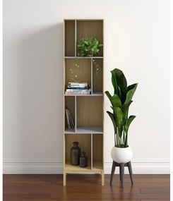 Libreria grigia in rovere 45x185 cm AbbeyWood - Woodman