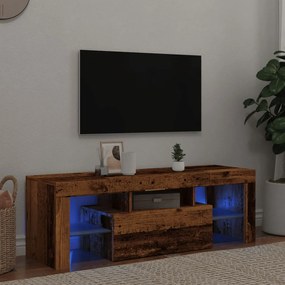 Mobile Porta Tv Con Led Legno Antico 120x36,5x40 Cm Multistrato /