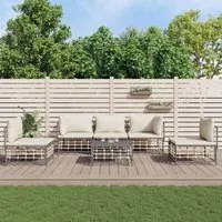 Set Divani da Giardino 6 pz con Cuscini Antracite in Polyrattan 3186718