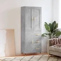 Credenza Grigio Cemento 69,5x34x180 cm in Legno Multistrato 3199797