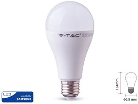 Lampada Led E27 A65 17W Bianco Freddo 6400K Bulbo Sfera Chip Samsung Garanzia 5 Anni SKU-164