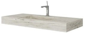 Lavabo rettangolare Ofset L 100 x H 12 cm in legno bianco