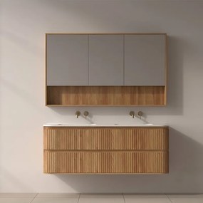 Mobile bagno 140 cannettato con lavabo solid stone | KAM-NORTH-140 - KAMALU