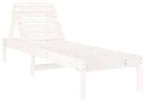 Lettini prendisole 2pz bianchi 199,5x60x74 cm massello di pino