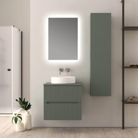 Mobile da bagno verde opaco 60 cm cannettato Palermo